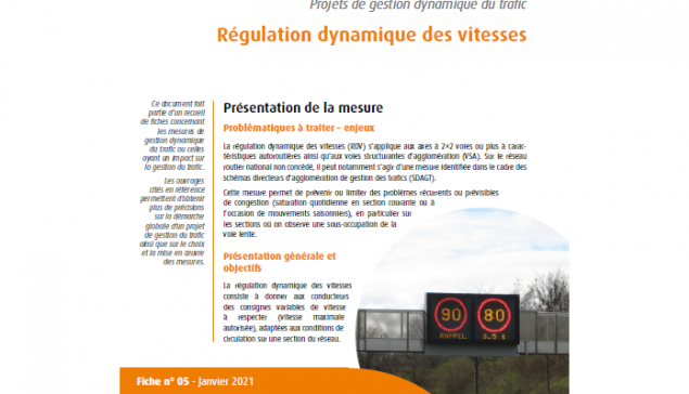 Régulation dynamique des vitesses
