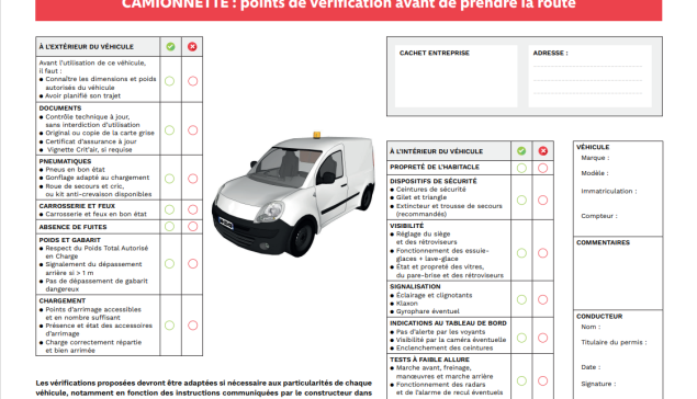 Je vérifie la camionnette avant de prendre le volant
